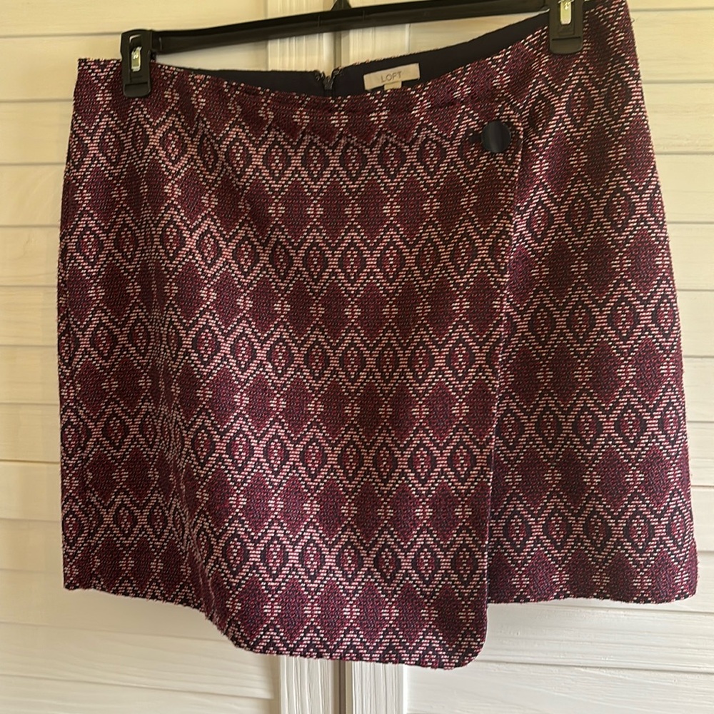Faux wrap skirt tapestry skirt by Ann Taylor Loft